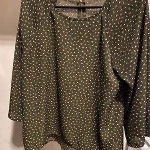 Green Floral 3/4 sleeve Blouse
